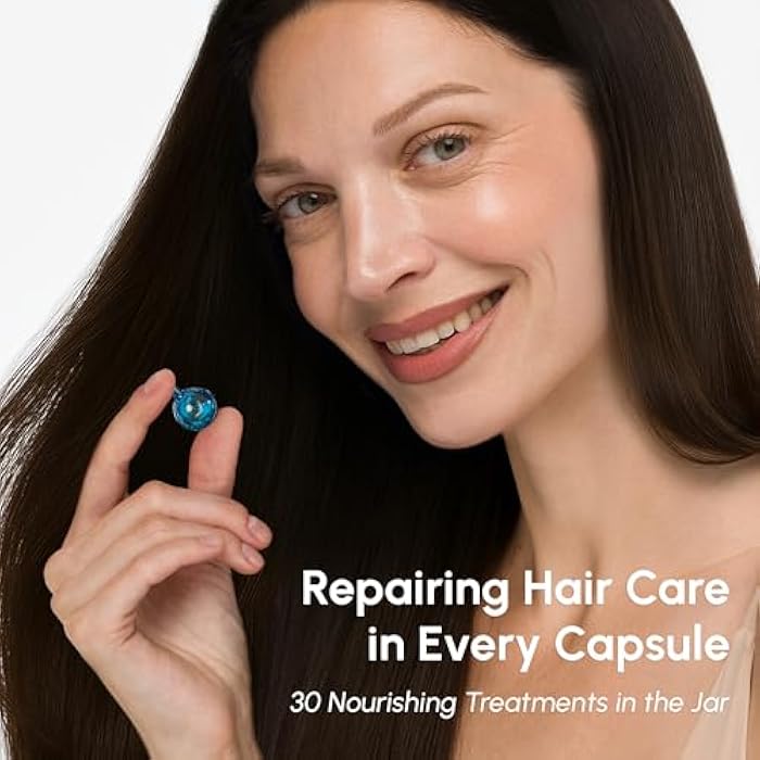 MAREE Hair Serum For Crushed And Damaged Hair - Keratin Styling Hydrating Oil Capsules With Avocado, Jojoba And Argan Oil - Rinse Free Hair Serum Vitamins A, E - Image 2
